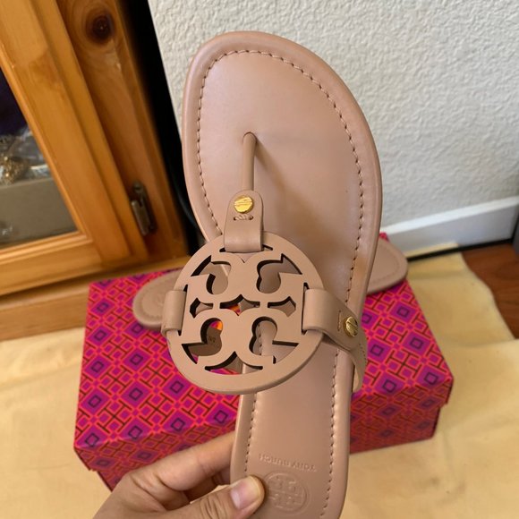 NIB TORY BURCH Miller Veg Leather Sandals - Picture 4 of 8